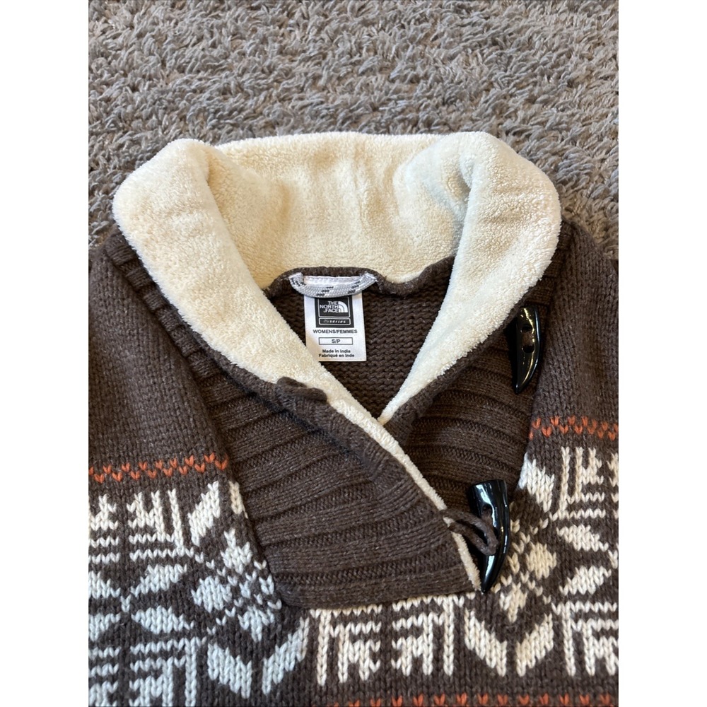 THE NORTH FACE Women's Small S Wool/cotton blend sweater AN9Z Toggle Long sleeve - Picture 3 of 8